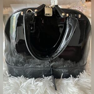 Black Patent Leather Dome Handbag